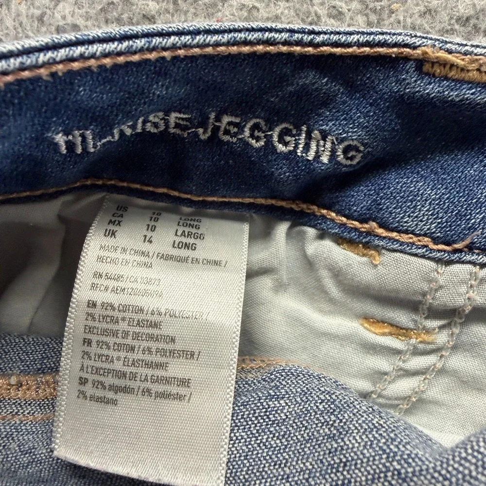 American Eagle Outfitters Jeans Women 10 Blue Cotton Denim Jegging Faded Stretch